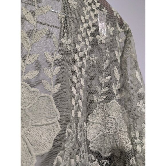 Torrid Women's Lace Kimono Green Duster Floral Open Front Beachy Boho Sz 1/2 XL - Picture 13 of 16